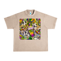 French Oak Mardi Gras coffee cups and donut with cowhide Urban Heavy Tee - BundleAndBundleShop