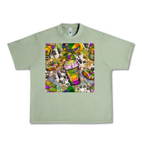 Oil Green Mardi Gras coffee cups and donut with cowhide Urban Heavy Tee - BundleAndBundleShop