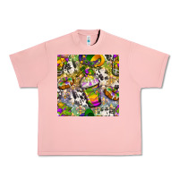 Salmon Mardi Gras coffee cups and donut with cowhide Urban Heavy Tee - BundleAndBundleShop