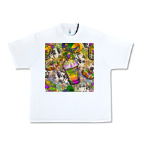 White Mardi Gras coffee cups and donut with cowhide Urban Heavy Tee - BundleAndBundleShop