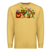 Antique Gold Mexico Coffee Cups With Cactus Sombrero And Maraca Premium Sweatshirt - FaDigitalArtStudio
