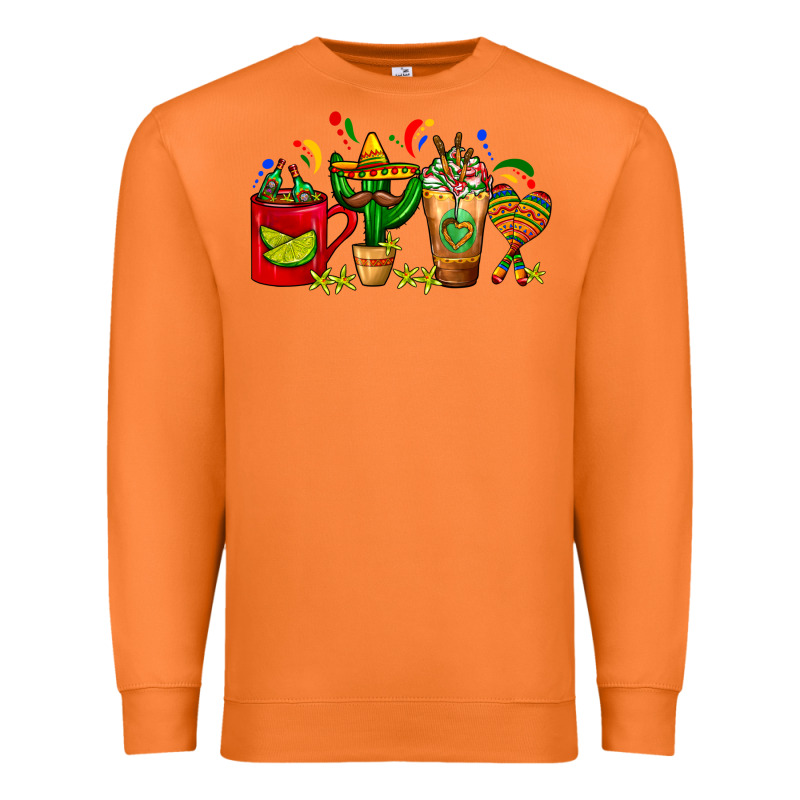 Mexico Coffee Cups With Cactus Sombrero And Maraca Premium Sweatshirt by FaDigitalArtStudio | Teevron