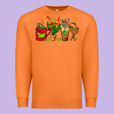Mexico Coffee Cups With Cactus Sombrero And Maraca Premium Sweatshirt Designed By Fadigitalartstudio