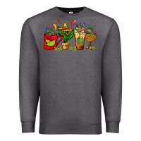 Charcoal Heather Mexico Coffee Cups With Cactus Sombrero And Maraca Premium Sweatshirt - FaDigitalArtStudio