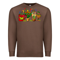 Chestnut Mexico Coffee Cups With Cactus Sombrero And Maraca Premium Sweatshirt - FaDigitalArtStudio
