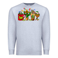 Heather Grey Mexico Coffee Cups With Cactus Sombrero And Maraca Premium Sweatshirt - FaDigitalArtStudio