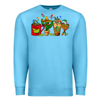 Ocean Blue Mexico Coffee Cups With Cactus Sombrero And Maraca Premium Sweatshirt - FaDigitalArtStudio