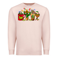 Pale Pink Mexico Coffee Cups With Cactus Sombrero And Maraca Premium Sweatshirt - FaDigitalArtStudio