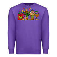 Purple Mexico Coffee Cups With Cactus Sombrero And Maraca Premium Sweatshirt - FaDigitalArtStudio