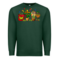 Sports Green Mexico Coffee Cups With Cactus Sombrero And Maraca Premium Sweatshirt - FaDigitalArtStudio