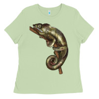 Matcha Green Chameleon Lizard Illustrations Ladies Tee - LillyAllenDesigns