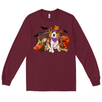 Burgundy Halloween beagle dog Long Sleeve Tee - RanaPortraitStore