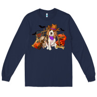 Navy Halloween beagle dog Long Sleeve Tee - RanaPortraitStore