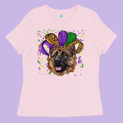 Mardi Gras Hat German Shepherd Ladies Tee Designed By Ranaportraitstore