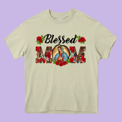 Blessed Mom Lady Of Guadalupe Heavy Core Tee Designed By Barkaloodesign