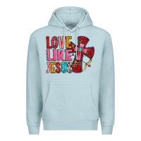 Blue Mist love like jesus Premium Hoodie - OliviaCreatesArt