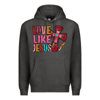 Charcoal Heather love like jesus Premium Hoodie - OliviaCreatesArt