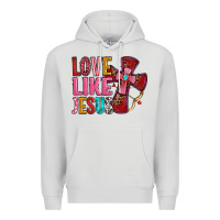 Dove Grey love like jesus Premium Hoodie - OliviaCreatesArt