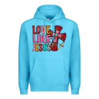 Ocean Blue love like jesus Premium Hoodie - OliviaCreatesArt