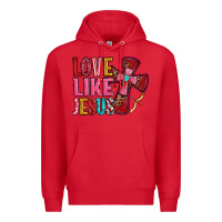 Red love like jesus Premium Hoodie - OliviaCreatesArt