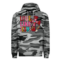 Slate Camo love like jesus Premium Hoodie - OliviaCreatesArt
