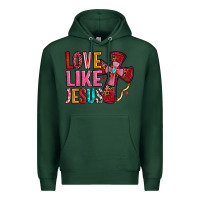 Sports Green love like jesus Premium Hoodie - OliviaCreatesArt