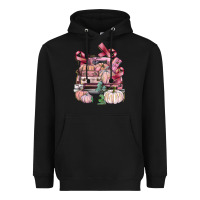 Black Breast Cancer truck with pumpkins Heavyweight Hoodie - FaDigitalArtStudio
