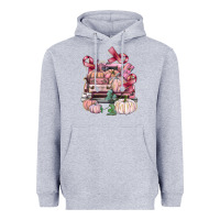 Heather Grey Breast Cancer truck with pumpkins Heavyweight Hoodie - FaDigitalArtStudio