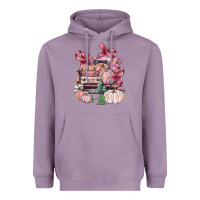 Lavender Breast Cancer truck with pumpkins Heavyweight Hoodie - FaDigitalArtStudio