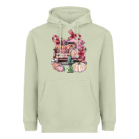 Matcha Breast Cancer truck with pumpkins Heavyweight Hoodie - FaDigitalArtStudio