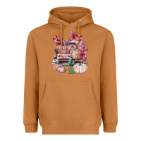 Meerkat Breast Cancer truck with pumpkins Heavyweight Hoodie - FaDigitalArtStudio