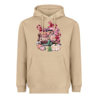 Mushroom Breast Cancer truck with pumpkins Heavyweight Hoodie - FaDigitalArtStudio