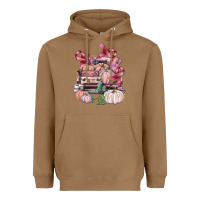 Toasted Coconut Breast Cancer truck with pumpkins Heavyweight Hoodie - FaDigitalArtStudio