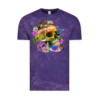 Cloud Purple Pride Skull And Transgender Symbol With Peace Vintage Tee - BundleAndBundleShop