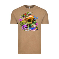 Vintage Coffee Pride Skull And Transgender Symbol With Peace Vintage Tee - BundleAndBundleShop