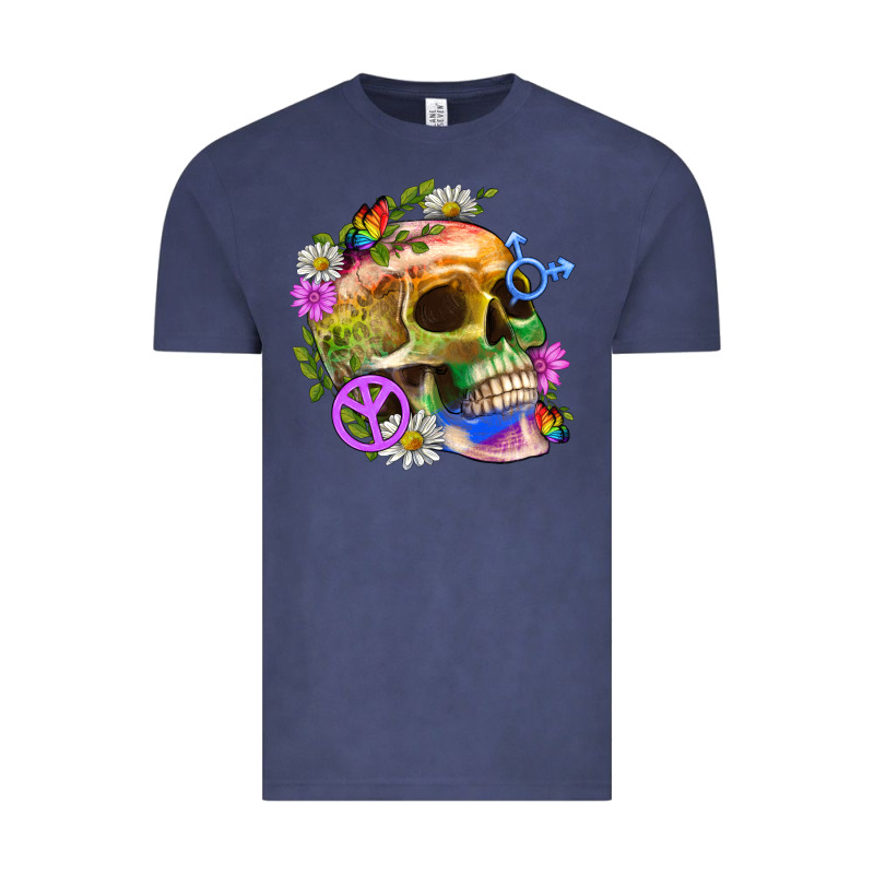 Pride Skull And Transgender Symbol With Peace Vintage Tee by BundleAndBundleShop | Teevron