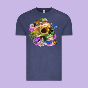 Pride Skull And Transgender Symbol With Peace Vintage Tee Designed By Bundleandbundleshop