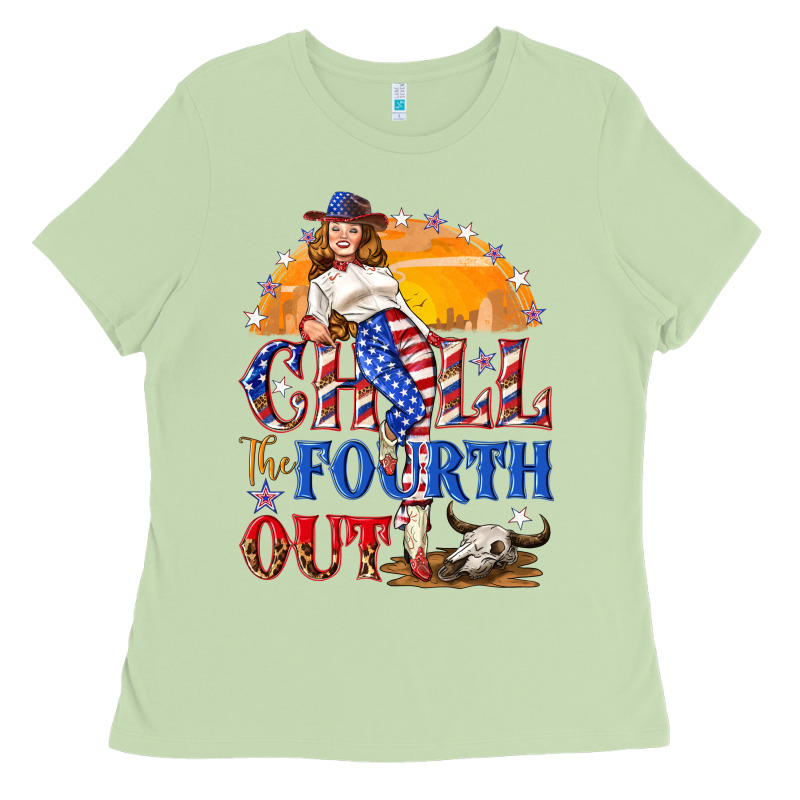Chill The Fourth Out 4th Of July Ladies Tee by NancyCooperArtShop | Teevron