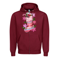 Burgundy pink christmas socks Zipper Hoodie - CowGirlArtShop