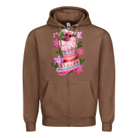 Chestnut pink christmas socks Zipper Hoodie - CowGirlArtShop