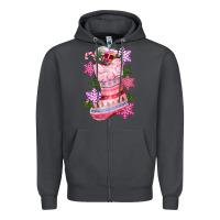 Smoke pink christmas socks Zipper Hoodie - CowGirlArtShop