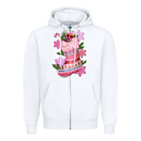 White pink christmas socks Zipper Hoodie - CowGirlArtShop