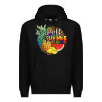 Black hello summer pineapple Premium Hoodie - JahusDesignShop