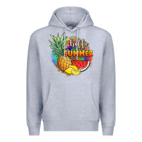 Heather Grey hello summer pineapple Premium Hoodie - JahusDesignShop