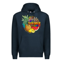 Navy hello summer pineapple Premium Hoodie - JahusDesignShop