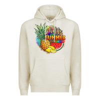 Oatmeal Heather hello summer pineapple Premium Hoodie - JahusDesignShop