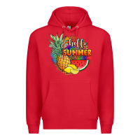 Red hello summer pineapple Premium Hoodie - JahusDesignShop