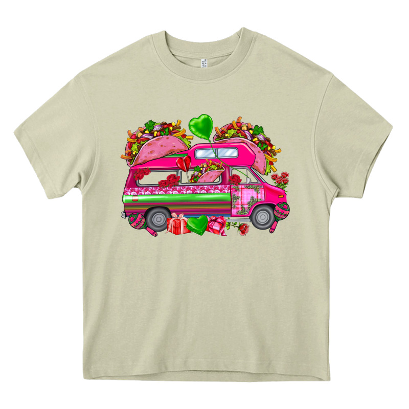 Valentines Day Tacos Truck Heavy Core Tee by NancyCooperArtShop | Teevron