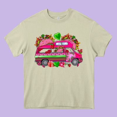Valentines Day Tacos Truck Heavy Core Tee Designed By Nancycooperartshop