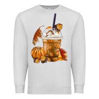 Dove Grey Pumpkin Spice Coffee Premium Sweatshirt - FaDigitalArtStudio